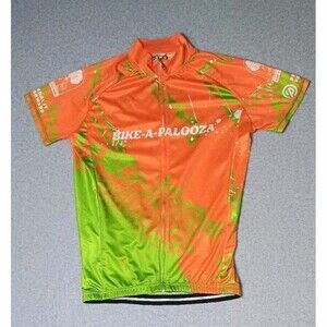 Flo Bikewear Cycling Shirt Unisex Medium Orange And Green Bikeapalooza 2023...